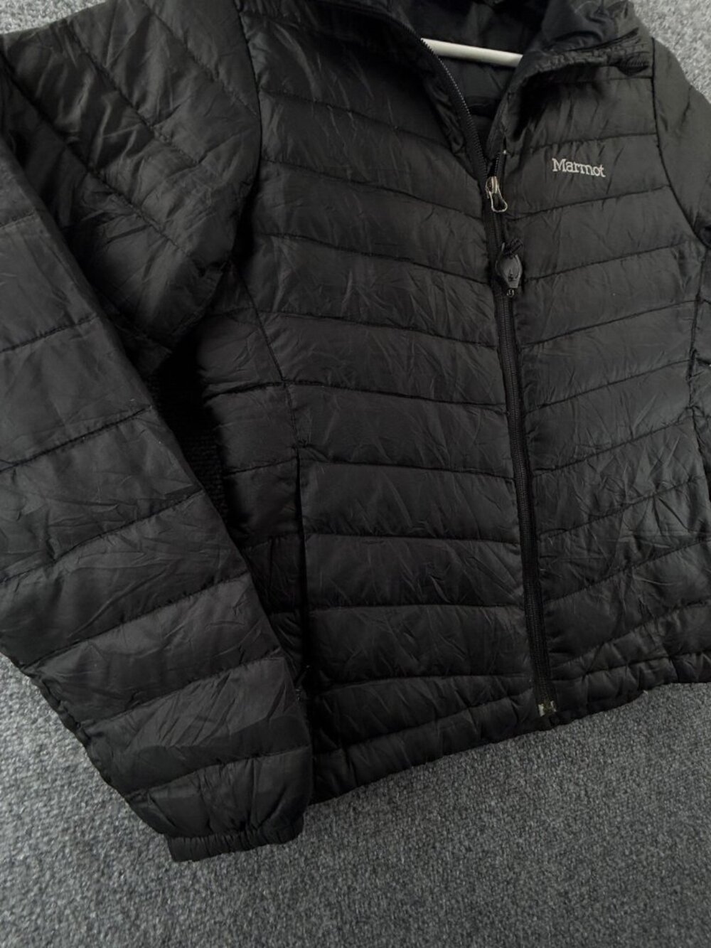 Marmot 800 Down Fill Puffer Jacket Insulated Women Black Full Zip Small Logo - Picture 3 of 16
